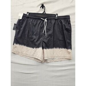 Original Use Mens XXL Gray Washed Stripe 5 Inseam Swim Trunks Dip Dye NWT‎